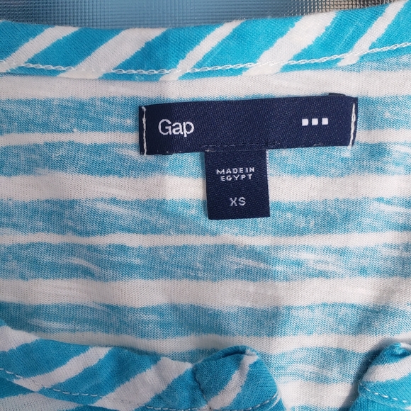 Gap Blue White Striped Short-sleeve Top - Picture 4 of 5